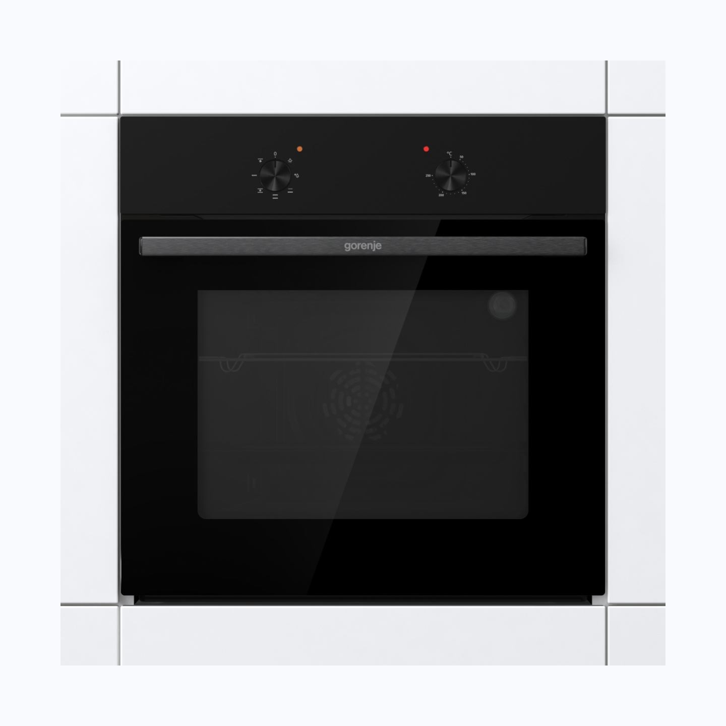 Gorenje Oven | BO6615E01B | 60 L | Electric | EnamelClean | Push pull buttons | Convection | Height 59.5 cm | Width 59.5 cm | Bl