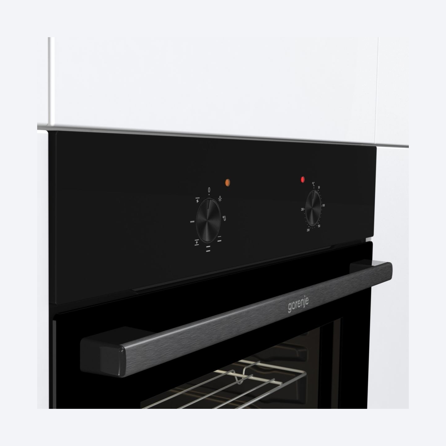 Gorenje Oven | BO6615E01B | 60 L | Electric | EnamelClean | Push pull buttons | Convection | Height 59.5 cm | Width 59.5 cm | Bl