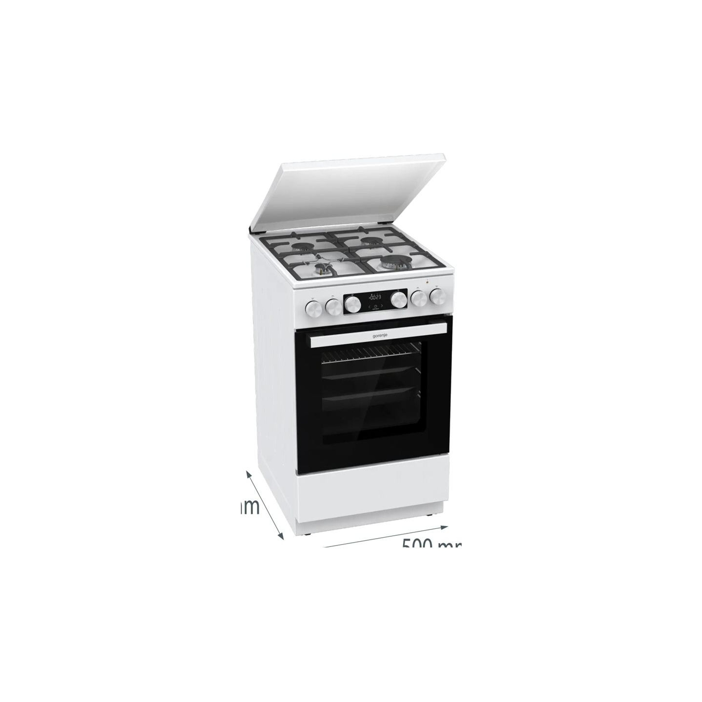 Gorenje GK5C42WF-B | Cooker | Hob type Gas | Oven type Electric | White | Width 50 cm | Grilling | Depth 59.4 cm | 70 L
