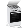 Gorenje GK5C42WF-B | Cooker | Hob type Gas | Oven type Electric | White | Width 50 cm | Grilling | Depth 59.4 cm | 70 L