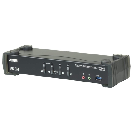 Aten | 4-Port USB3.0 4K DisplayPort KVMP Switch with Built-in MST Hub | CS1924M