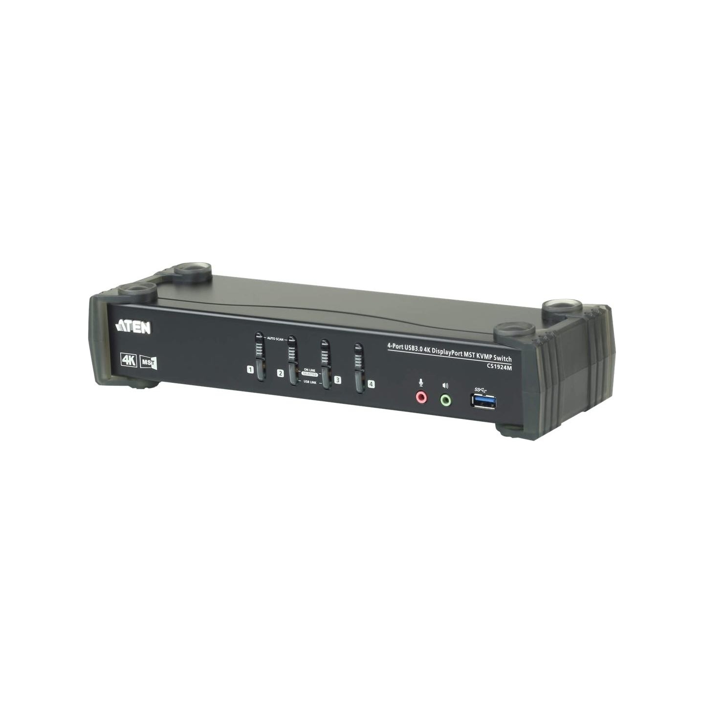 Aten | 4-Port USB3.0 4K DisplayPort KVMP Switch with Built-in MST Hub | CS1924M