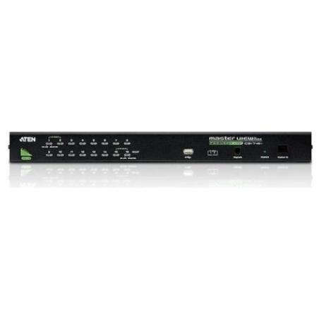 Aten | 16-Port PS/2-USB VGA KVM Switch with Daisy-Chain Port and USB Peripheral Support | CS1716A
