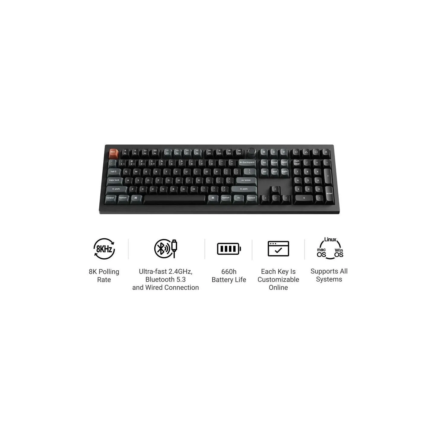 Keychron KEYBOARD WRL V6 ULTRA/BLACK V6U-D1 KEYCHRON
