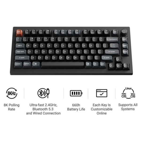 Keychron KEYBOARD WRL V1 ULTRA/BLACK V1U-D3 KEYCHRON