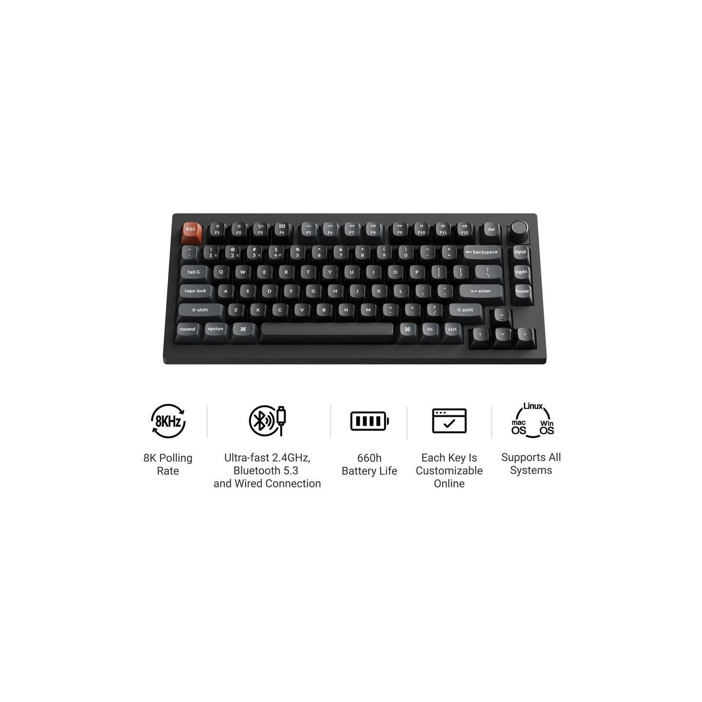 Keychron KEYBOARD WRL V1 ULTRA/BLACK V1U-D3 KEYCHRON