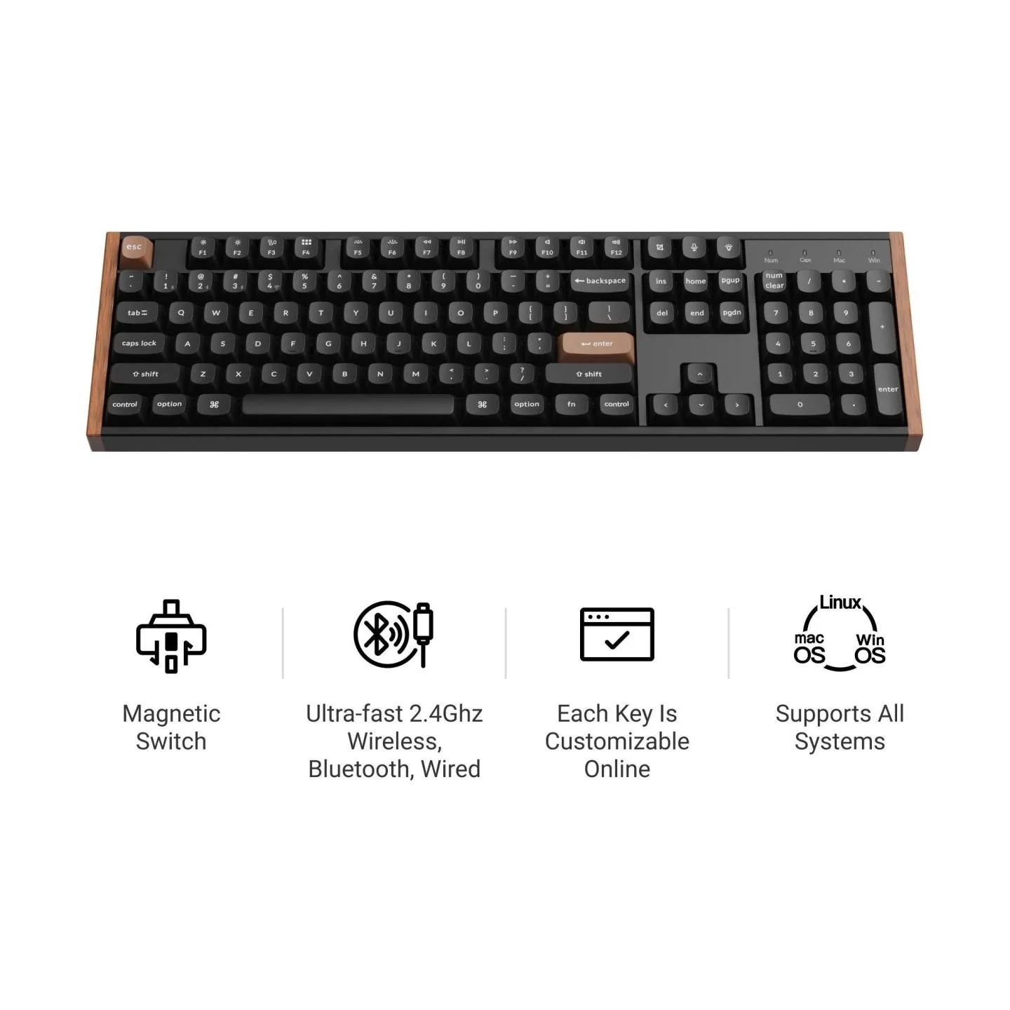 Keychron KEYBOARD WRL K10 HE/BLACK K10H-J1 KEYCHRON