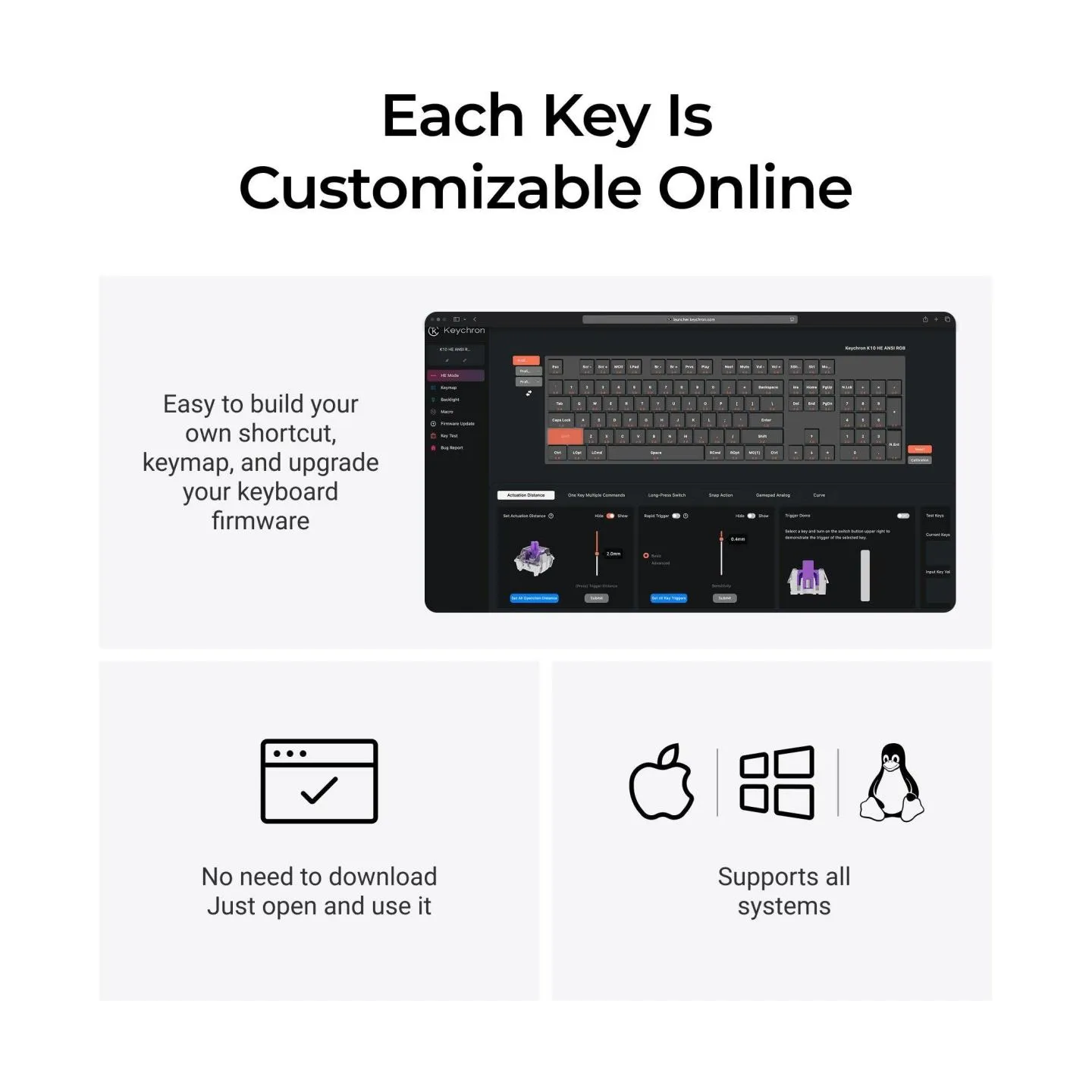 Keychron KEYBOARD WRL K10 HE/BLACK K10H-J1 KEYCHRON