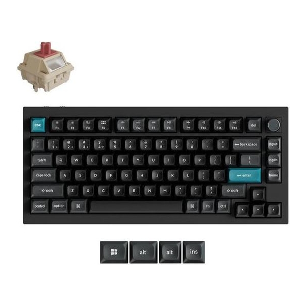 Keychron Q1 Ultra - US Layout - Silk POM Red - Black Wireless Keyboard / Q1U-M1
