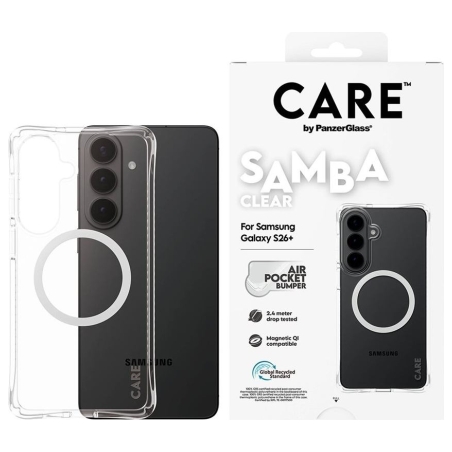 Panzerglass CARE by PanzerGlass Samba Case Transparent w. White Qi Samsung New Galaxy S26 Plus | PanzerGlass