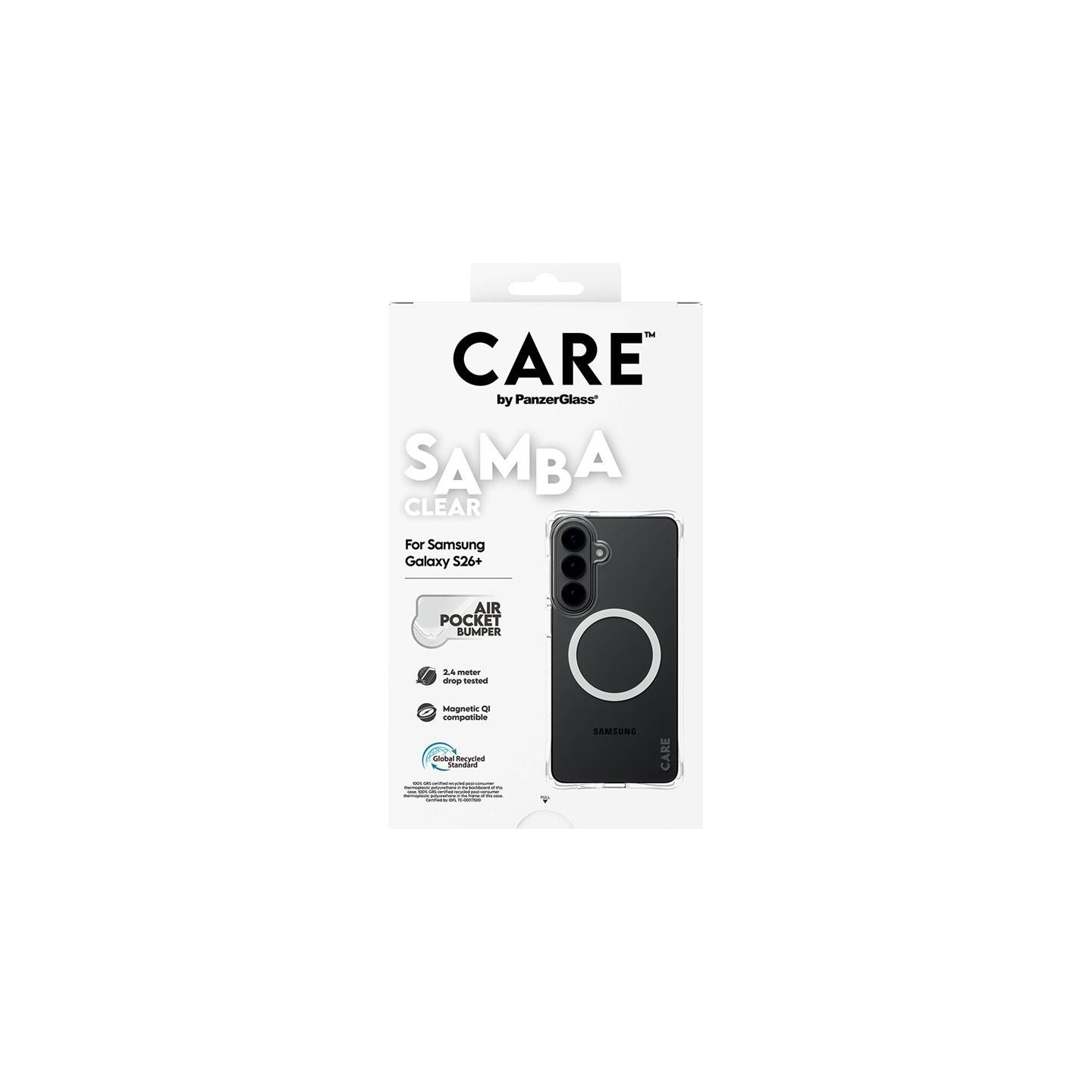 Panzerglass CARE by PanzerGlass Samba Case Transparent w. White Qi Samsung New Galaxy S26 Plus | PanzerGlass