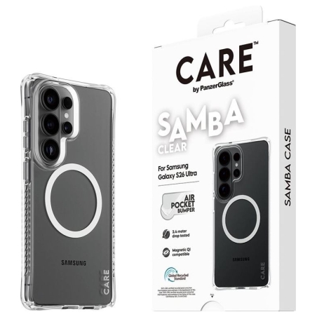 Panzerglass CARE by PanzerGlass Samba Case Transparent w. White Qi Samsung New Galaxy S26 Ultra | PanzerGlass