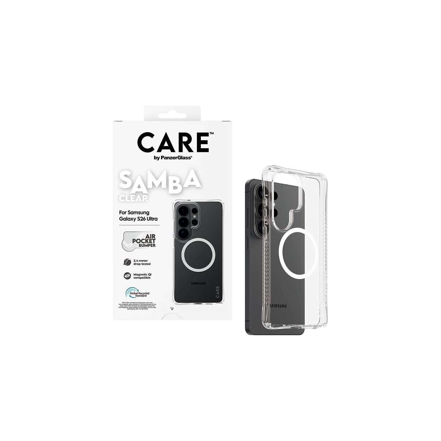 Panzerglass CARE by PanzerGlass Samba Case Transparent w. White Qi Samsung New Galaxy S26 Ultra | PanzerGlass