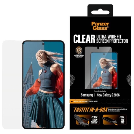 Panzerglass Screen Protector Samsung New Galaxy S26 | Ultra-Wide Fit w. FASTFIT IN-A-BOX | PanzerGlass