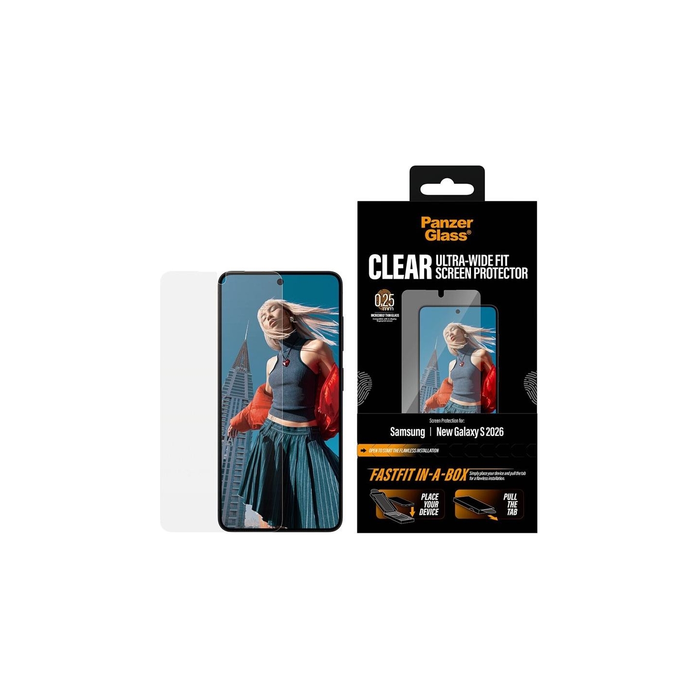 Panzerglass Screen Protector Samsung New Galaxy S26 | Ultra-Wide Fit w. FASTFIT IN-A-BOX | PanzerGlass