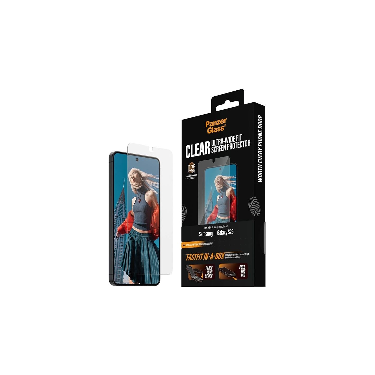 Panzerglass Screen Protector Samsung New Galaxy S26 | Ultra-Wide Fit w. FASTFIT IN-A-BOX | PanzerGlass