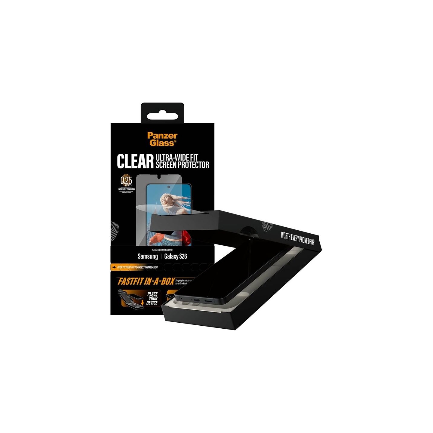 Panzerglass Screen Protector Samsung New Galaxy S26 | Ultra-Wide Fit w. FASTFIT IN-A-BOX | PanzerGlass