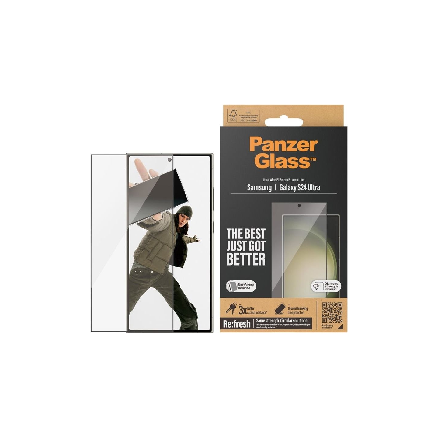 Panzerglass Screen Protector Samsung Galaxy S 2024 Ultra | Ultra-Wide Fit wA | PanzerGlass