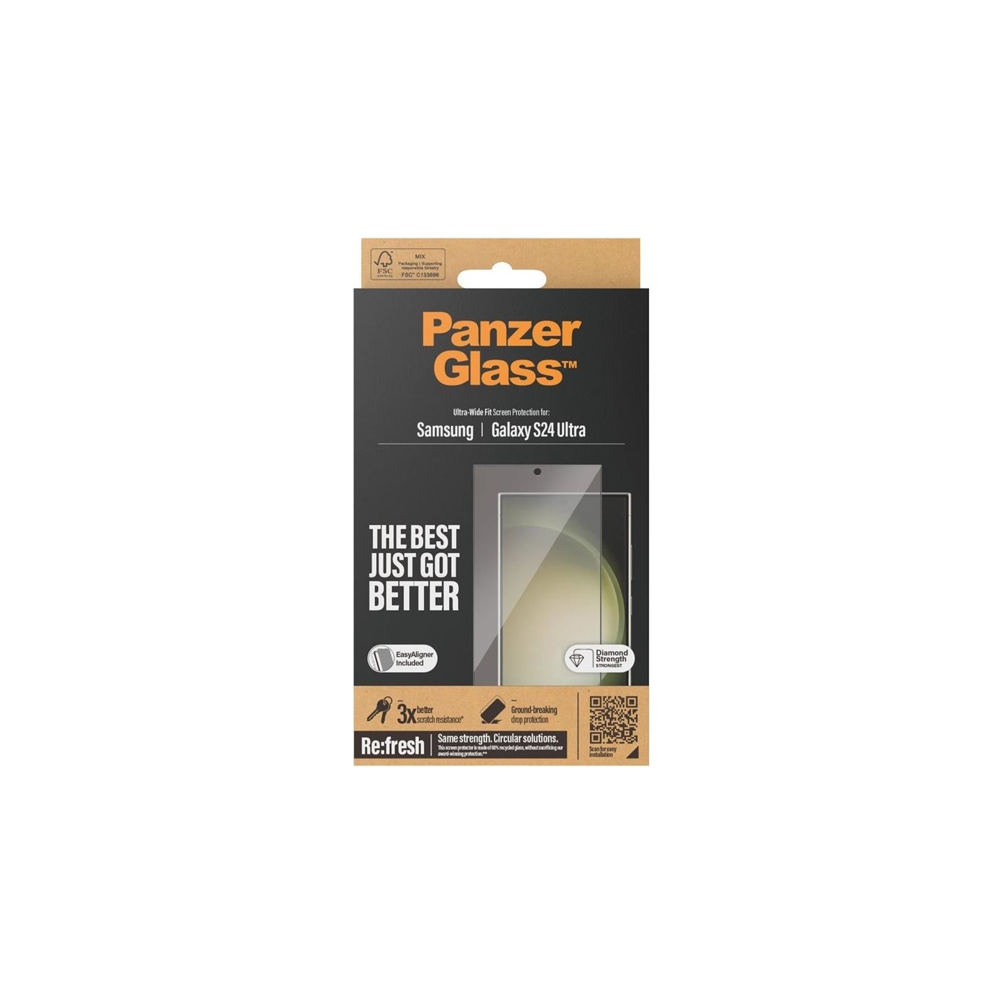 Panzerglass Screen Protector Samsung Galaxy S 2024 Ultra | Ultra-Wide Fit wA | PanzerGlass