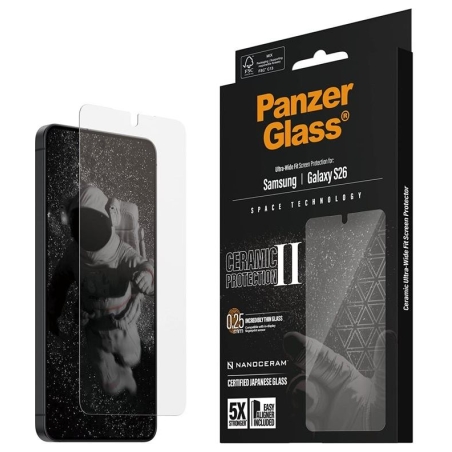 Panzerglass Ceramic Screen Protector Samsung New Galaxy S26 | Ultra-Wide Fit w. EasyAligner | PanzerGlass