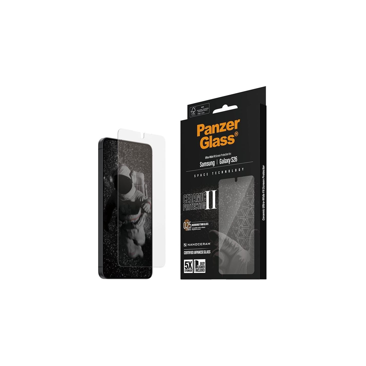 Panzerglass Ceramic Screen Protector Samsung New Galaxy S26 | Ultra-Wide Fit w. EasyAligner | PanzerGlass