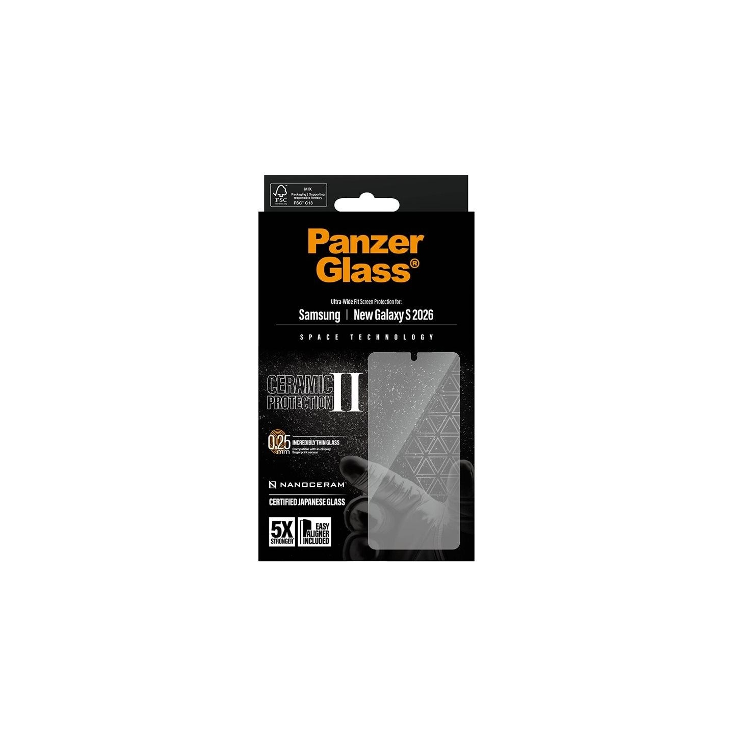 Panzerglass Ceramic Screen Protector Samsung New Galaxy S26 | Ultra-Wide Fit w. EasyAligner | PanzerGlass