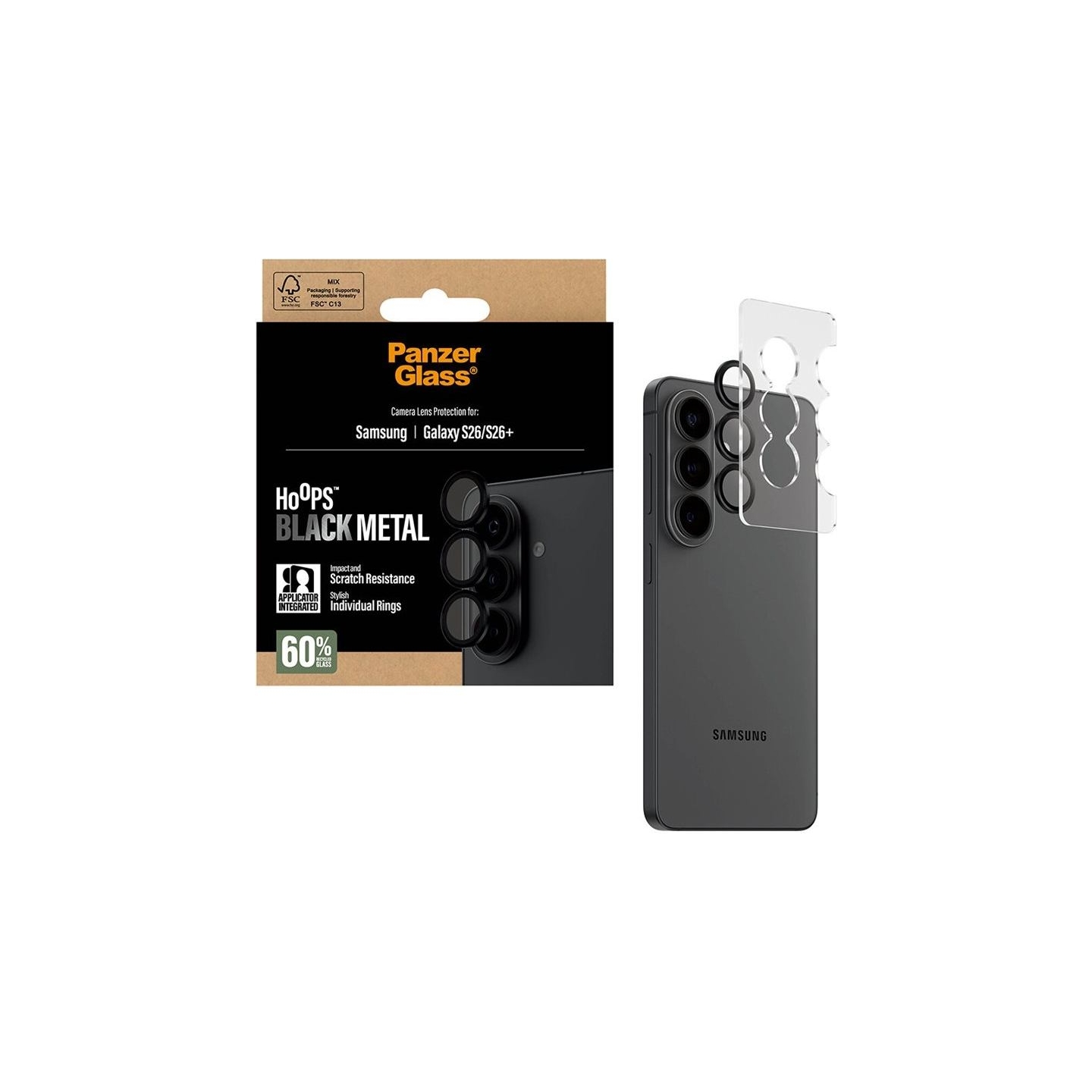 Panzerglass Hoops Camera Lens Protector Black Samsung New Galaxy S26 | S26 Plus | PanzerGlass