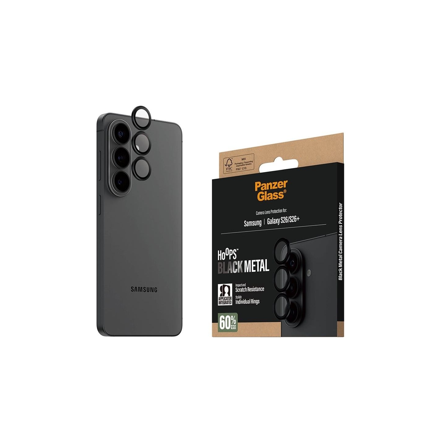 Panzerglass Hoops Camera Lens Protector Black Samsung New Galaxy S26 | S26 Plus | PanzerGlass