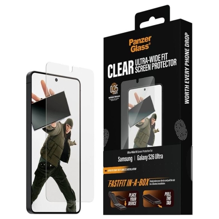 Panzerglass Screen Protector Samsung New Galaxy S26 Ultra | Ultra-Wide Fit w. FASTFIT IN-A-BOX | PanzerGlass