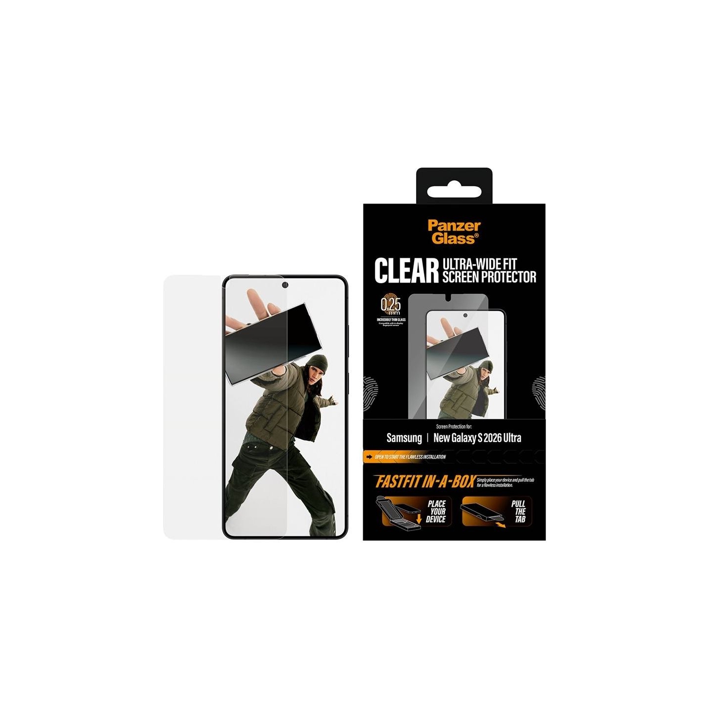 Panzerglass Screen Protector Samsung New Galaxy S26 Ultra | Ultra-Wide Fit w. FASTFIT IN-A-BOX | PanzerGlass