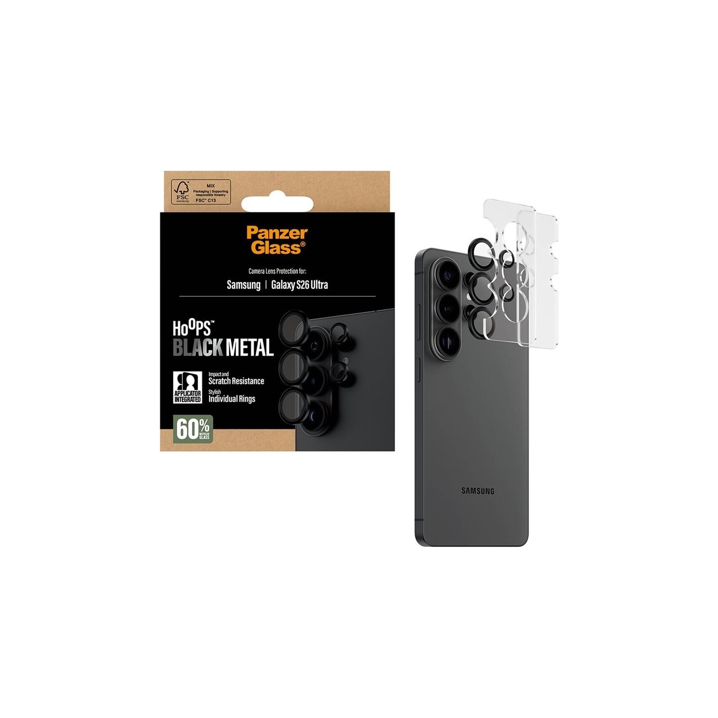 Panzerglass Hoops Camera Lens Protector Black Samsung New Galaxy S26 Ultra | PanzerGlass