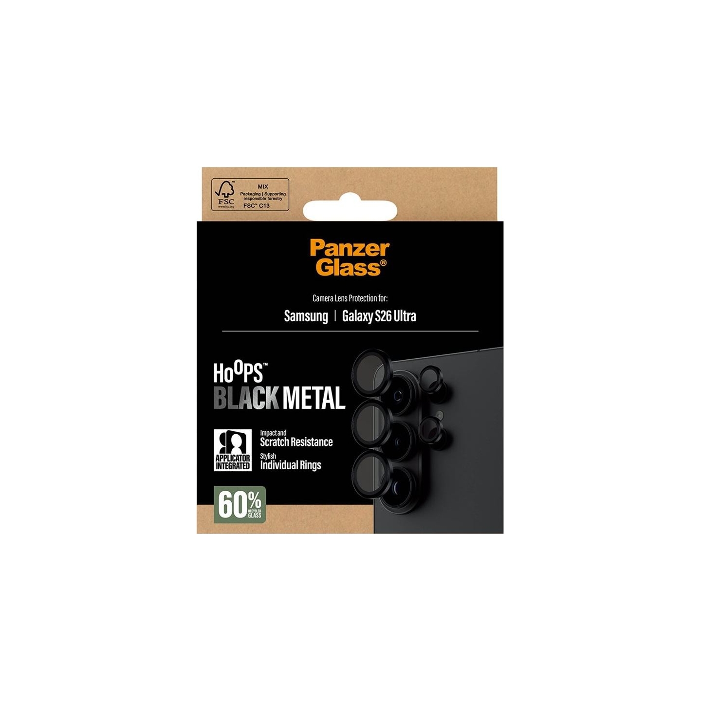 Panzerglass Hoops Camera Lens Protector Black Samsung New Galaxy S26 Ultra | PanzerGlass