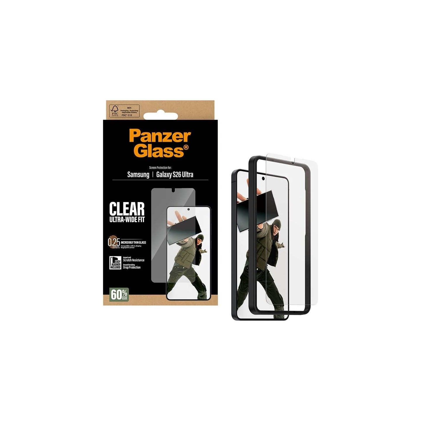Panzerglass Screen Protector Samsung New Galaxy S26 Ultra | Ultra-Wide Fit w. EasyAligner | PanzerGlass
