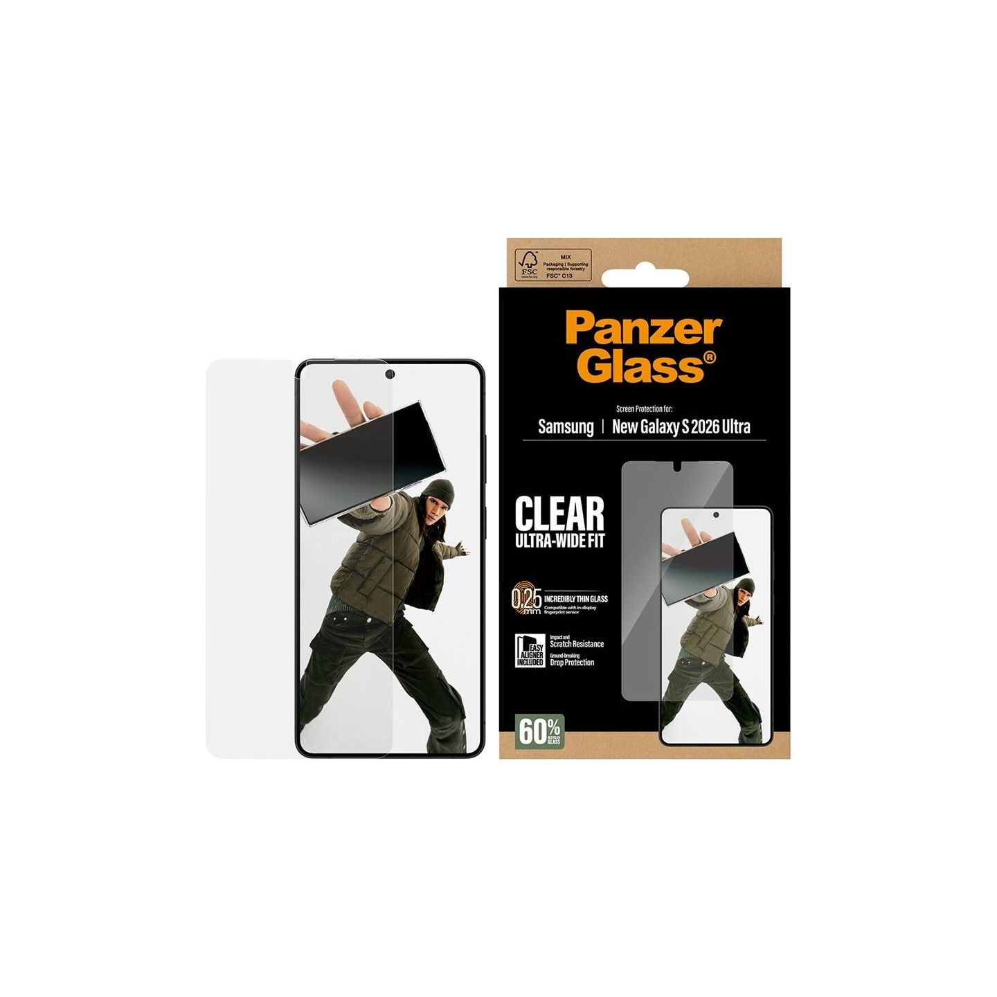 Panzerglass Screen Protector Samsung New Galaxy S26 Ultra | Ultra-Wide Fit w. EasyAligner | PanzerGlass