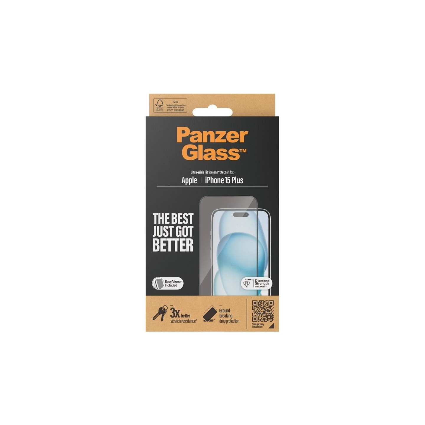 Panzerglass | Screen protector | Apple | IPhone 15 Plus | Glass | Transparent | Ultra-wide fit, Scratch resistant, Drop protecti