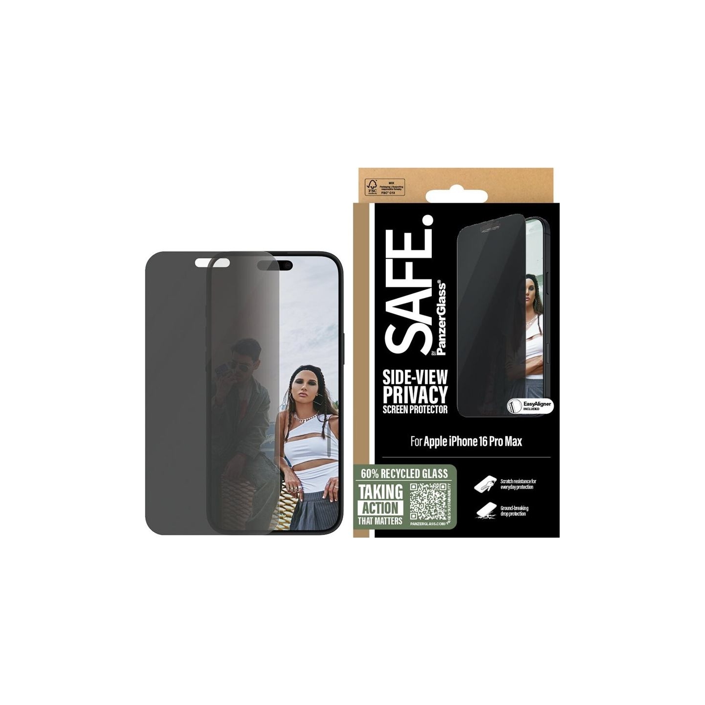 Panzerglass Screen protector | Apple | iPhone 16 Pro Max | Glass | Black | Ultra-Wide Fit