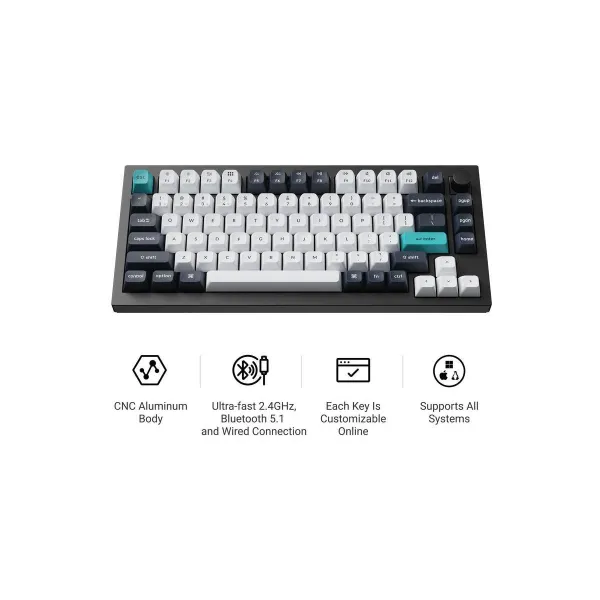Keychron KEYBOARD WRL Q1 MAX RGB/CARBON BLACK Q1M-M4 KEYCHRON