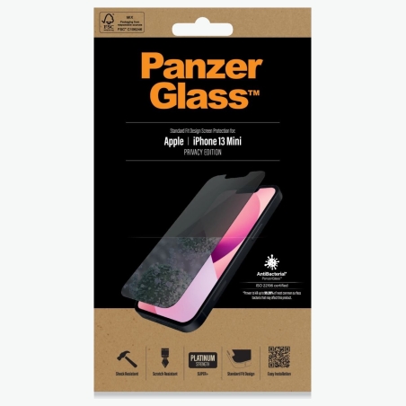 Panzerglass | Apple | iPhone 13 Mini | Tempered glass | Black | Crystal clear; Resistant to scratches and bacteria; Shock absorb