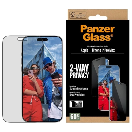 Panzerglass Screen protector | Apple | iPhone 17 Pro Max | Glass | Transparent | Ultra-Wide Fit w. EasyAligner