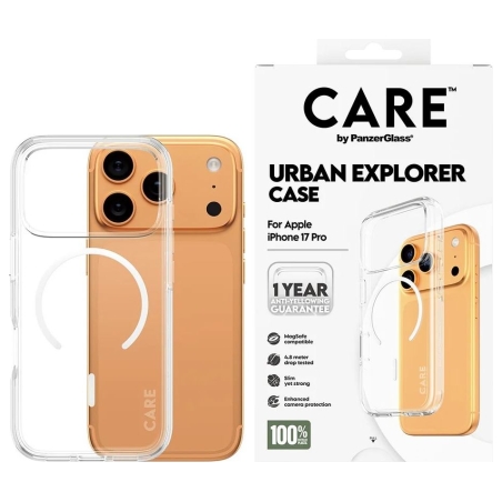 Panzerglass Flagship Case | Back cover | Apple | iPhone 17 Pro | Recycled plastic | Transparent | Urban Explorer w. White MagSaf