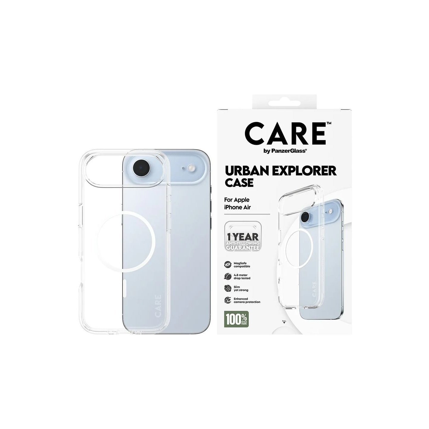 Panzerglass Back cover | Apple | iPhone Air | Recycled plastic | Transparent | Urban Explorer w. White MagSafe