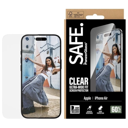 Panzerglass Screen protector | Apple | iPhone Air | Glass | Transparent | Ultra-Wide Fit w. EasyAligner