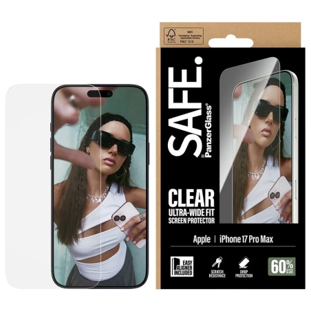 Panzerglass Screen protector | Apple | iPhone 17 Pro Max | Transparent | Ultra-Wide Fit w. EasyAligner