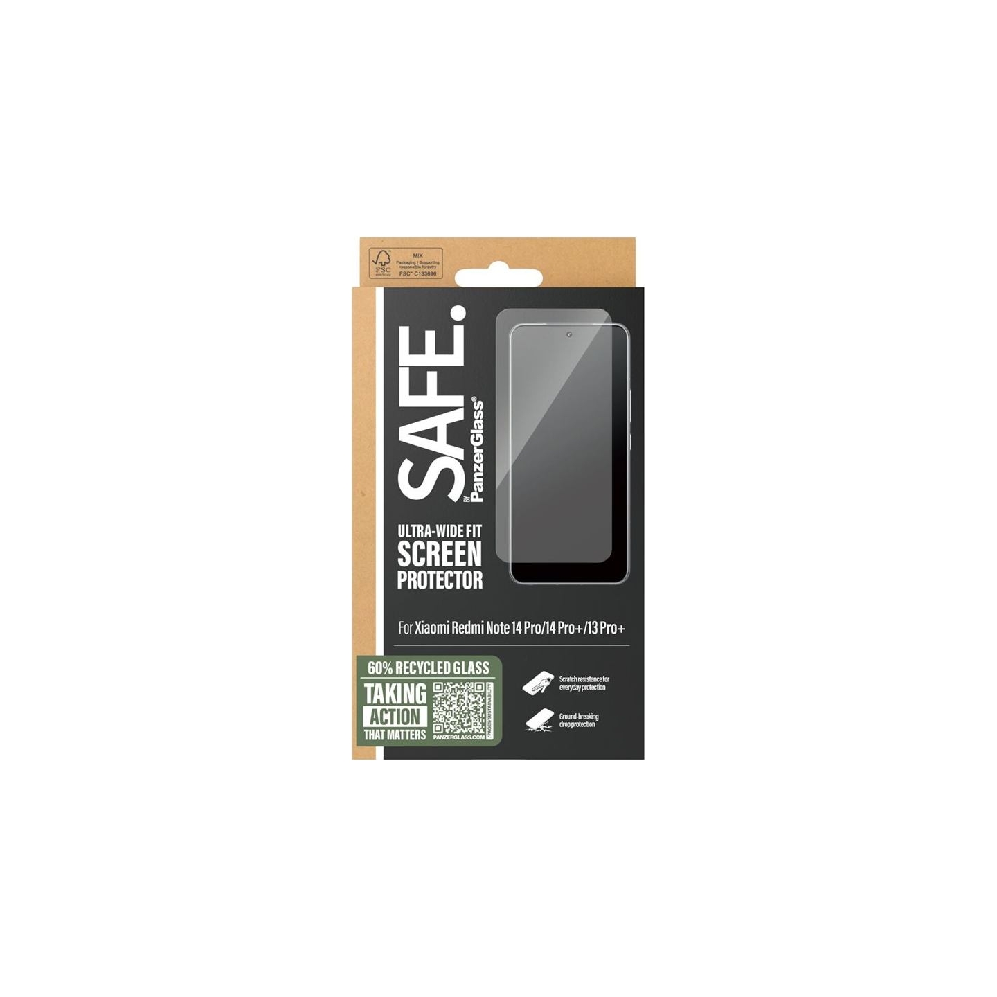 Panzerglass Screen protector | Xiaomi | Redmi Note 14 Pro, 14 Pro+, 13 Pro+ | Glass | Transparent | Ultra-Wide Fit