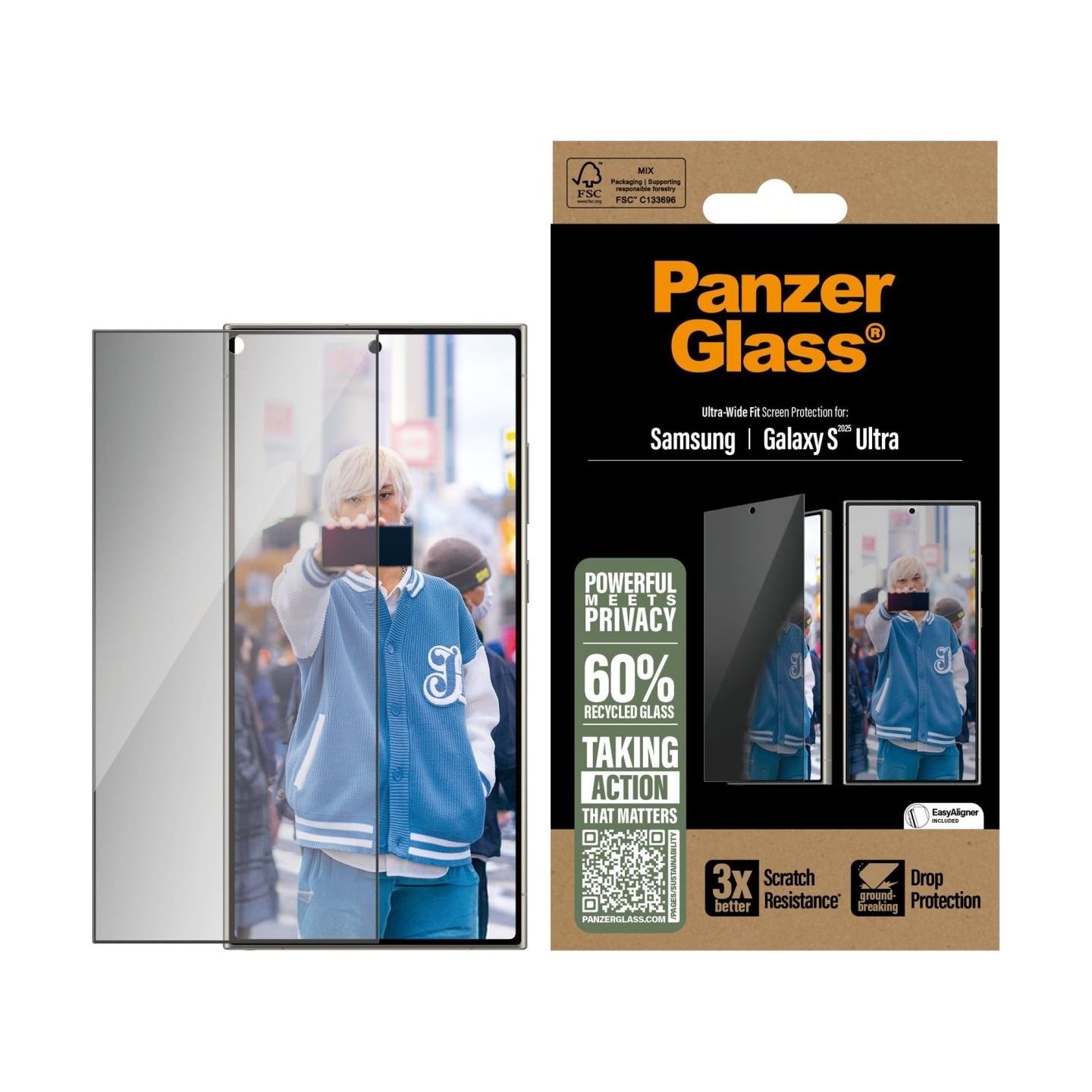Panzerglass Privacy Screen Protector Samsung Galaxy S25 Ultra | Ultra-Wide Fit | PanzerGlass
