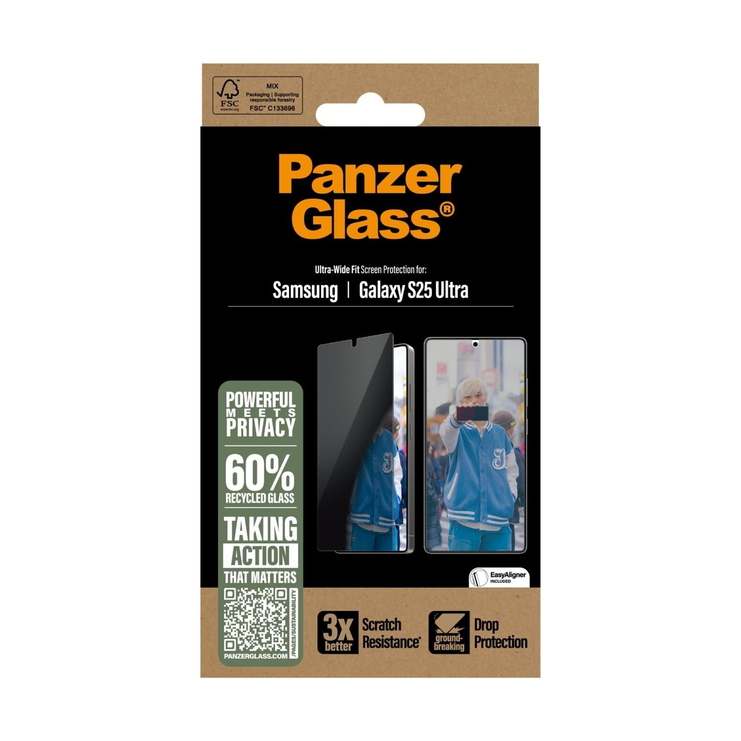 Panzerglass Privacy Screen Protector Samsung Galaxy S25 Ultra | Ultra-Wide Fit | PanzerGlass