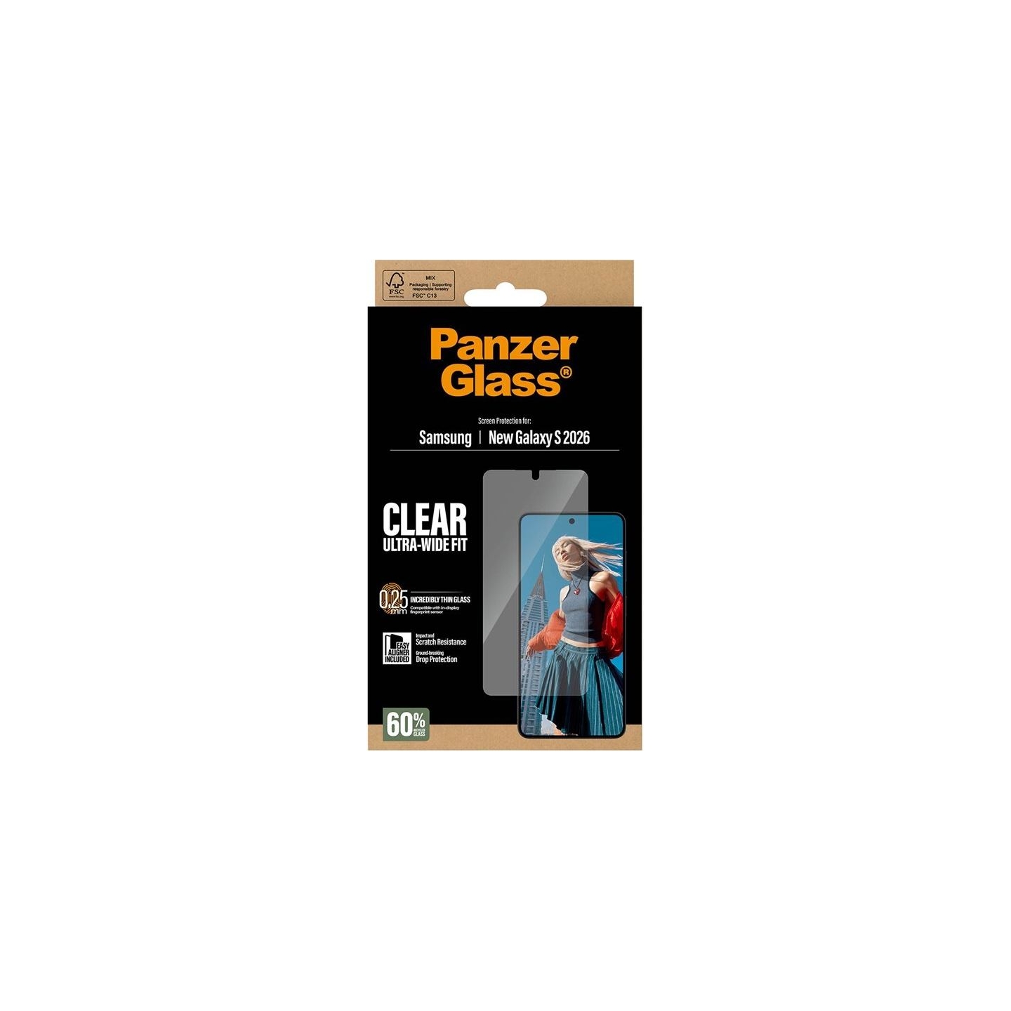 Panzerglass Screen Protector Samsung New Galaxy S26 | Ultra-Wide Fit w. EasyAligner | PanzerGlass
