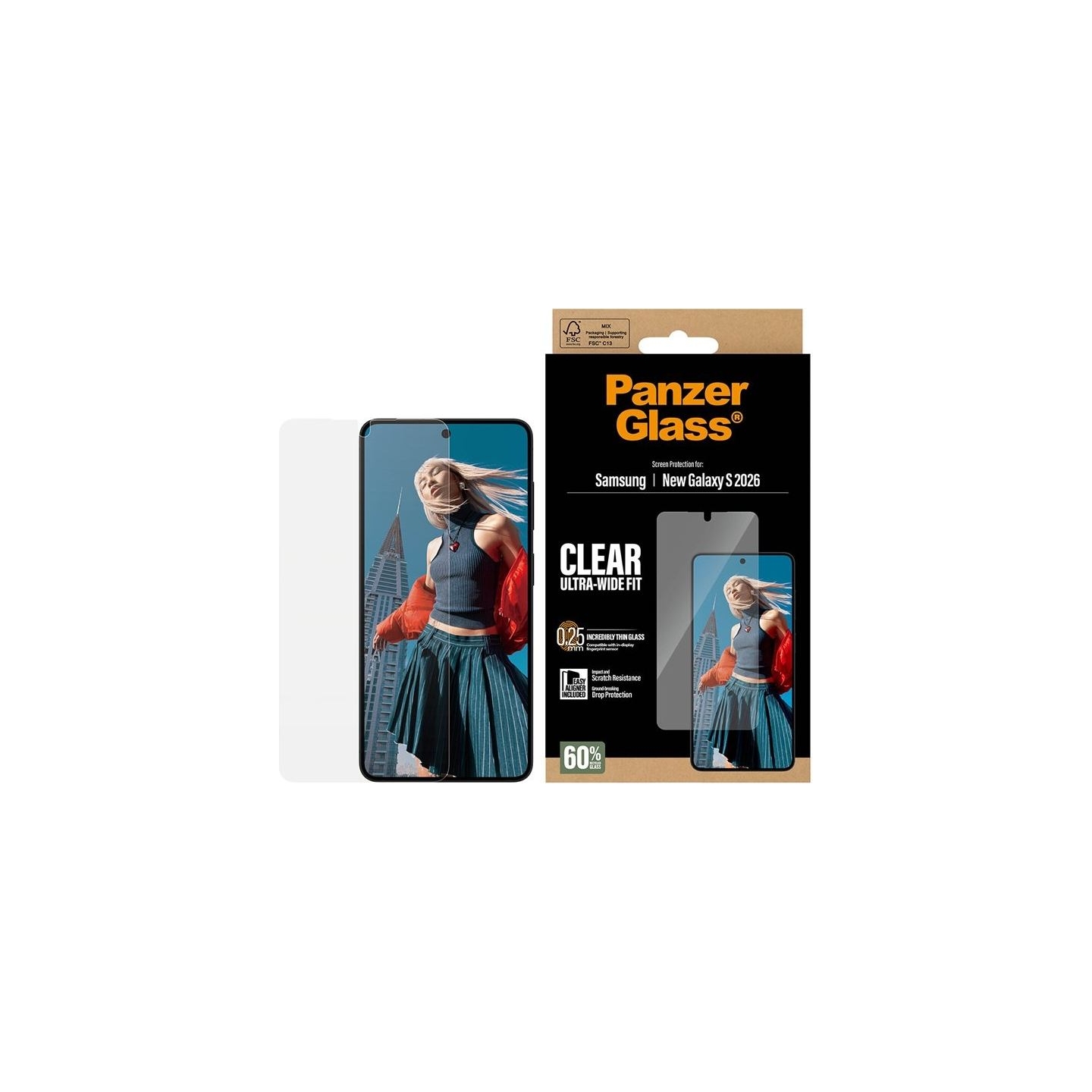 Panzerglass Screen Protector Samsung New Galaxy S26 | Ultra-Wide Fit w. EasyAligner | PanzerGlass