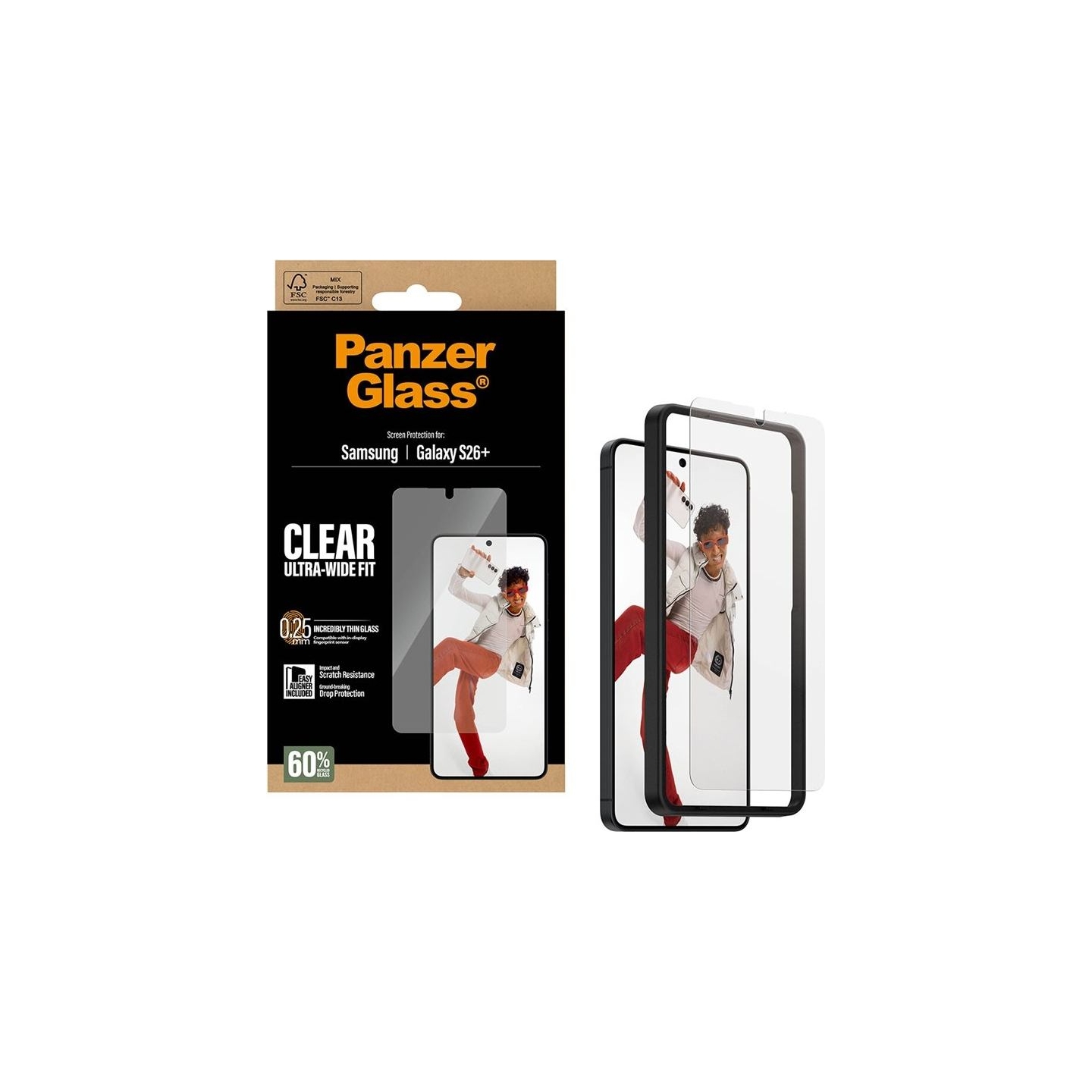 Panzerglass Screen Protector Samsung New Galaxy S26 Plus | Ultra-Wide Fit w. EasyAligner | PanzerGlass