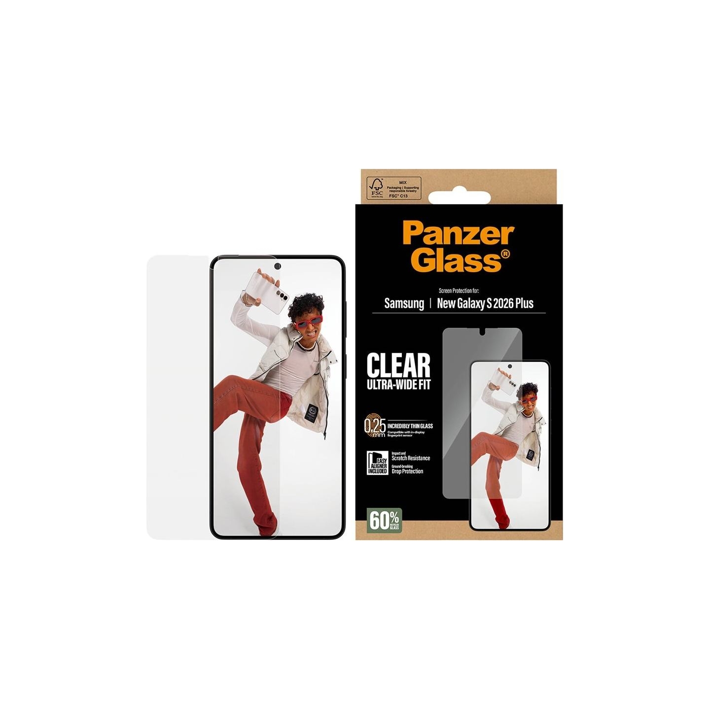 Panzerglass Screen Protector Samsung New Galaxy S26 Plus | Ultra-Wide Fit w. EasyAligner | PanzerGlass